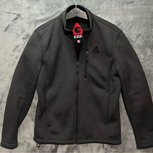 Gerry Men's Heavy Waffle Knit Full Zip Jacket Black Medium Outdoor Travel